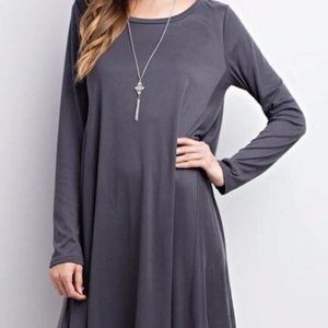 Mittoshop Charcol Gray Dress with Pockets